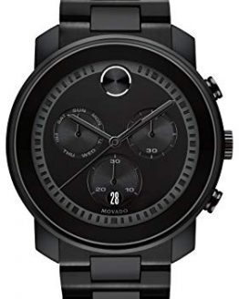 Movado Men's BOLD Large Metals Chronograph Watch with Printed Index Dial, Black (3600484)