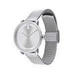 Movado Bold, Stainless Steel Case, Silver Dial, Stainless Steel Mesh Bracelet, Women, 3600579