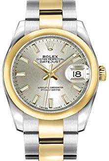 Rolex Lady-Datejust 26 Silver Dial Gold and Steel Luxury Women's Watch 179163