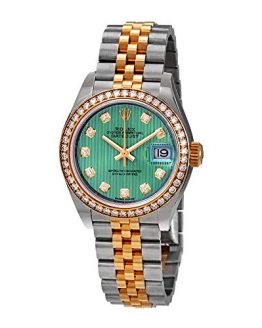 Rolex Lady Datejust Green Stripe Dial Diamond Bezel Automatic Watch 279383GNDJ