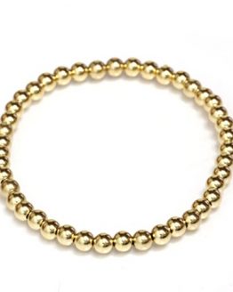 Seven Seas Pearls Bead Stretch Elastic Bracelet 14k Gold Yellow
