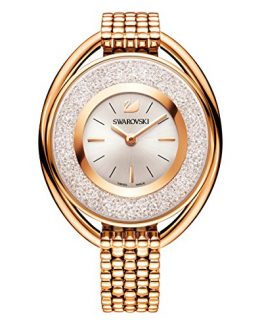 Swarovski Crystalline Oval Rose Gold Tone Bracelet Watch