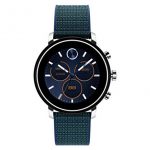 Movado Connect 2.0 Unisex Powered with Wear OS by Google Stainless Steel and Navy Velcro Fabric Smartwatch, Color: Navy (Model: 3660030)