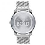 Movado Bold, Stainless Steel Case, Silver White Dial, Stainless Steel Mesh Bracelet