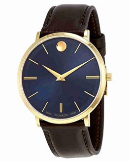 Movado Ultra Slim Blue Sunray Dial Mens Watch