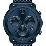 Movado Men's BOLD Thin Blue PVD Watch with a Flat Dot Sunray Dial, Blue (Model 3600403)