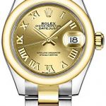 Women's Rolex Lady-Datejust 28 Steel and Gold Roman Numeral Dial Watch 279163