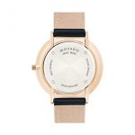 Movado Ultra Slim, Pale Rose Gold PVD Case, Blue Dial, Navy Leather Strap, Women, 0607402