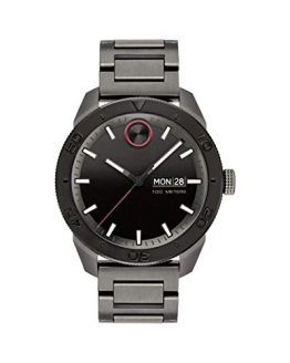 Movado Bold, Ionic Plated Gunmetal Steel Case, Black Dial