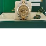 Rolex Datejust 36mm Champagne Diamond Dial Fluted Watch 116233
