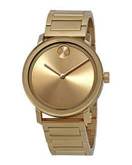 Movado Bold Gold Dial Yellow Gold Ion-Plated Mens Watch