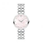 Movado Kora, Stainless Steel Case, Pink Dial, Stainless Steel Bracelet, Women, 0607322