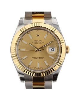 Rolex Datejust II 41mm Champagne Dial Gold Men's Watch 116333