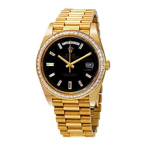 Rolex Day-Date Black Dial 18K Yellow Gold President Automatic Men's Watch 228398BKDP