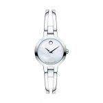 Movado Amorosa, Stainless Steel Case, White Dial, Stainless Steel Bangle, Women, 0607357