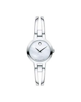 Movado Amorosa, Stainless Steel Case, White Dial, Stainless Steel Bangle, Women, 0607357