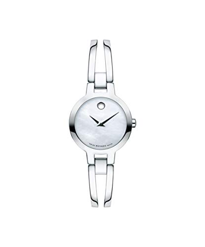 Movado Amorosa, Stainless Steel Case, White Dial, Stainless Steel Bangle, Women, 0607357