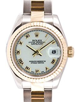 Rolex Ladys 179173 Datejust Steel & 18k Gold, Oyster Band, Fluted Bezel & White Roman Dial