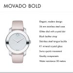 Movado Women's BOLD Iconic Metal Stainless Steel Watch with Glitter Dial, Silver/Pink (3600522)