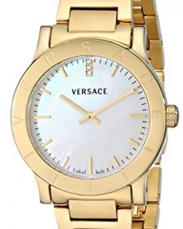 Versace Women's Acron Diamond-Accented Gold-Plated Watch