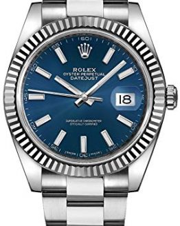 Men's Rolex Datejust 41 Blue Dial Oyster Bracelet Watch 126334