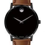 Movado Men's Museum Black PVD Watch with a Concave Dot Museum Dial, Silver/Black (Model 607273)