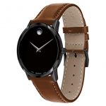 Movado Men's Museum Black PVD Watch with a Concave Dot Museum Dial, Silver/Black (Model 607273)