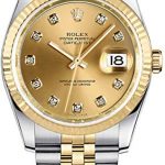 Rolex Datejust Champagne Dial with Diamond Hour Markers 36mm Watch (Ref. 116233)