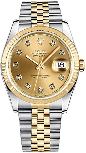 Rolex Datejust Champagne Dial with Diamond Hour Markers 36mm Watch (Ref. 116233)