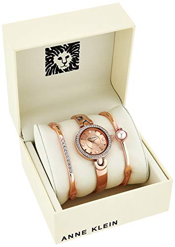 Anne Klein Women's Swarovski Crystal Accented Rose Gold-Tone Watch
