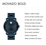 Movado Women's BOLD Iconic Metal Blue PVD Watch with a Flat Dot Sunray Dial, Blue