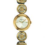 Versace Medusa Ladies Stud Icon Silver Dial Gold-Tone Stainless Steel Watch