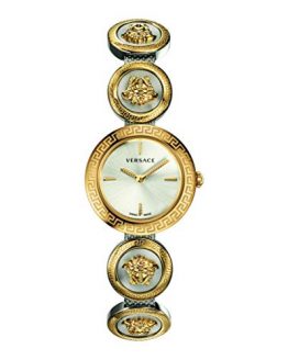 Versace Medusa Ladies Stud Icon Silver Dial Gold-Tone Stainless Steel Watch
