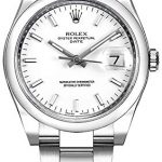 Women's Rolex Oyster Perpetual Date 34 White Dial Luxury Watch Ref. 115200