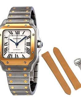 Cartier Santos Automatic Steel and 18kt Yellow Gold Men's Watch