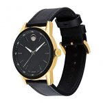 Movado Men's Museum Sport Yellow Gold Watch with a Printed Index Dial, Black/Gold (Model 0607223)