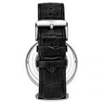 Stührling Original Men's Dual Time Skeleton Automatic Watch with Calfskin Leather Band and AM/PM Sun-Moon Subdial