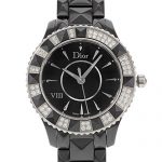 Christian Dior Women's Black Eight Analog Display Swiss Quartz Black Watch