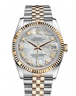 Rolex Datejust 36mm Mother Of Pearl Dial Fluted Watch 116233