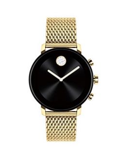 Movado Connect 2.0 Unisex Powered with Wear OS by Google Stainless Steel and Ionic Light Gold 2 Plated Steel Smartwatch, Color: Yellow (Model: 3660026)