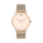 Movado FACE, Carnation Gold Stainless Steel Case, Pink Dial, Mesh Bracelet, Women, 3640016