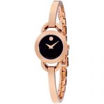 Movado Rondiro Quartz Movement Black Dial Ladies Watch 0607065