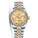 Rolex Datejust 31 Champagne Raised Floral Motif Dial18k Yellow Gold Ladies Watch 178273