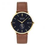 Movado Heritage, Gold Ion-Movado Heritage, Ionic Gold Plated Steel Case, Navy Dial, Tan Leather Strap, Women, 3650067Plated Stainless Steel Case, Navy Dial, Tan Leather Strap, Men, 3650067