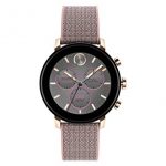 Movado Connect 2.0 Unisex Powered with Wear OS by Google Stainless Steel and Pink Sand Fabric Smartwatch, Color: Pink (Model: 3660025)