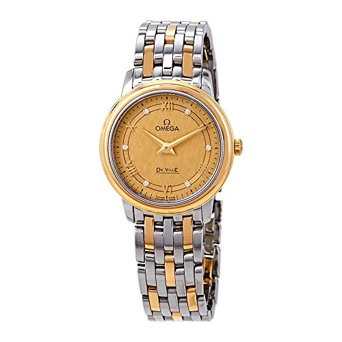 Omega De Ville Prestige Diamond Champagne Dial Ladies Watch 424.20.27.60.58.004