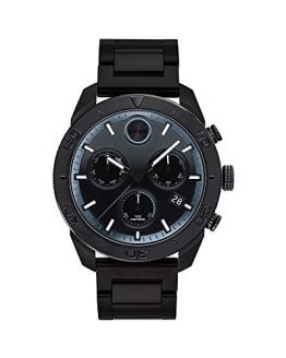 Movado Men's BOLD Sport Chronograph Black PVD Watch with a Printed Index Dial, Black (Model 3600514)