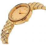 Movado Sapphire Quartz Movement Gold Dial Ladies Watch 0607107