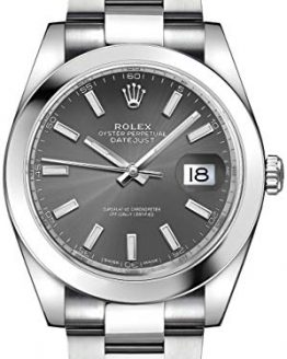 Men's Rolex Datejust 41 Dark Rhodium Dial Oystersteel Watch (ref. 126300)