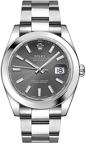 Men's Rolex Datejust 41 Dark Rhodium Dial Oystersteel Watch (ref ...
